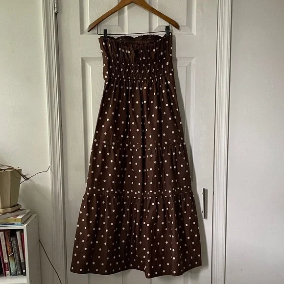 The Somerset Strapless polka Dot Maxi Dress - Picture 11 of 13